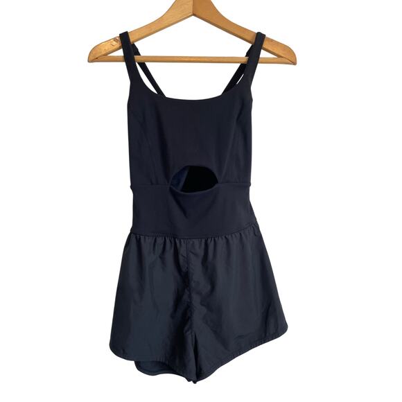 Free People Movement Righteous Sleeveless Romper black compression cutout Small - Picture 1 of 11
